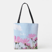 Rosa Blume Blumenkohl Mama Name Muttertag Tasche (Rückseite)
