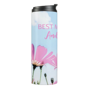 Rosa Blume Blumenkohl Mama Name Muttertag Thermosbecher