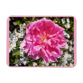 Rosa Blume Blumenkohl Rose Rose Muttertag Karte Magnet (Horizontal)