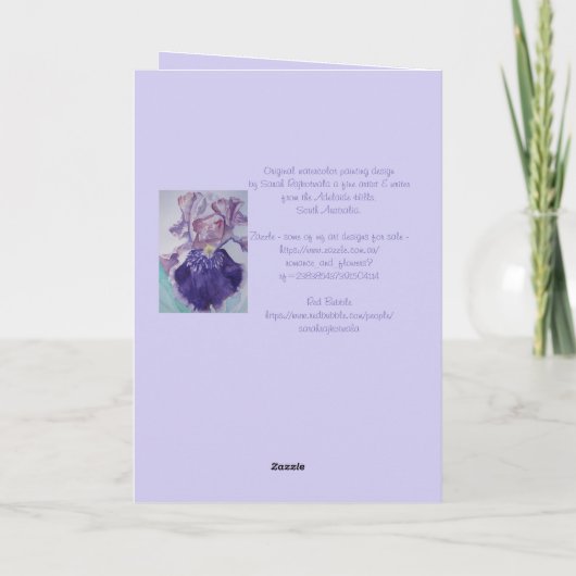 Rosa Blume Blumenkongatulationen Kunst Karte (Rückseite)