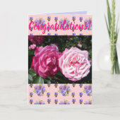 Rosa Blume Blumenkongatulationen Kunst Karte (Vorderseite)