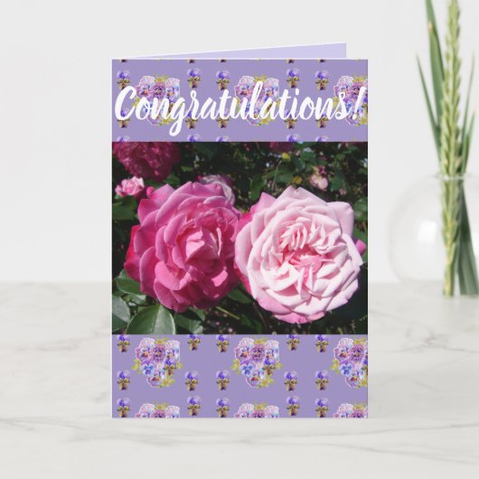 Rosa Blume Blumenkongatulationen Kunst Karte (Vorderseite)