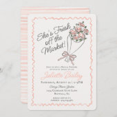 Rosa Blume Blumenmarkt Einladung zur Blumendusche (Vorne/Hinten)