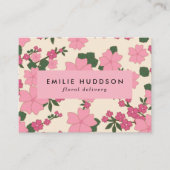 Rosa Blume, Blumenmuster, Florist, Blume Shop Visitenkarte (Vorderseite)