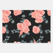 Rosa Blume Blumenmuster Geschenkpapier Set (Vorderseite)