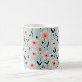 Rosa Blume Blumenmuster Kaffeetasse (Mittel)