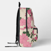 Rosa Blume, Blumenmuster, Muster von Blume Bedruckter Rucksack (Links)