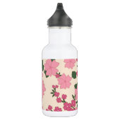 Rosa Blume, Blumenmuster, Muster von Blume Edelstahlflasche (Rechts)
