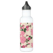 Rosa Blume, Blumenmuster, Muster von Blume Edelstahlflasche (Links)