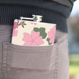 Rosa Blume, Blumenmuster, Muster von Blume Flachmann