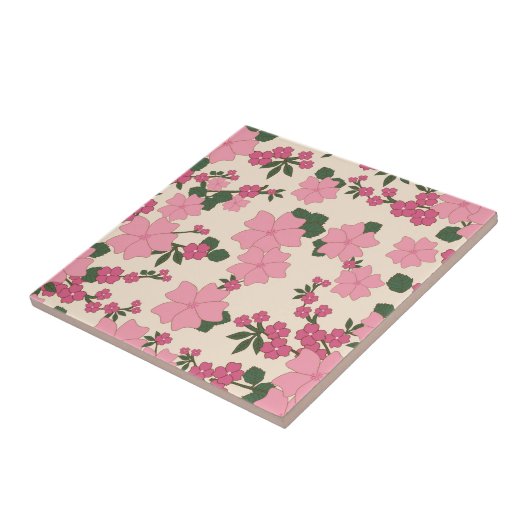 Rosa Blume, Blumenmuster, Muster von Blume Fliese (Seite)