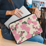 Rosa Blume, Blumenmuster, Muster von Blume Laptopschutzhülle<br><div class="desc">Elegantes,  stilvolles und raffiniertes Muster mit rosa Blume. Modernes und trendiges Geschenk,  perfekt für den Blumendesigner in Ihrem Leben.</div>