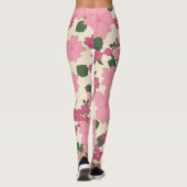 Rosa Blume, Blumenmuster, Muster von Blume Leggings (Rückseite)