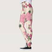 Rosa Blume, Blumenmuster, Muster von Blume Leggings (Links)