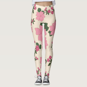 Rosa Blume, Blumenmuster, Muster von Blume Leggings