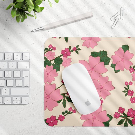 Rosa Blume, Blumenmuster, Muster von Blume Mousepad