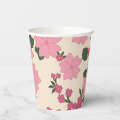 Rosa Blume, Blumenmuster, Muster von Blume Pappbecher (Rückseite)