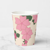 Rosa Blume, Blumenmuster, Muster von Blume Pappbecher (Links)