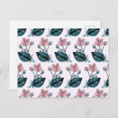 Rosa Blume, Blumenmuster, Muster von Blume Postkarte (Vorne/Hinten)