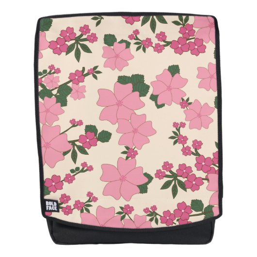 Rosa Blume, Blumenmuster, Muster von Blume Rucksack (Vorderseite)
