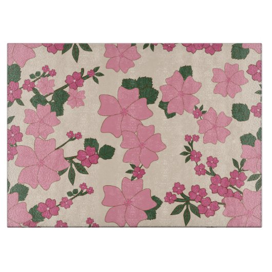 Rosa Blume, Blumenmuster, Muster von Blume Schneidebrett (Vorderseite)