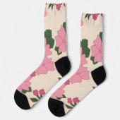 Rosa Blume, Blumenmuster, Muster von Blume Socken (Linkes Detail)