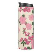Rosa Blume, Blumenmuster, Muster von Blume Thermosbecher (Nach rechts gedreht)