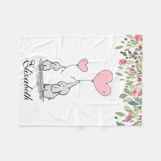 Rosa Blume Blumenmutter Baby Fleecedecke (Vorderseite (Horizontal))