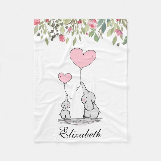 Rosa Blume Blumenmutter Baby Fleecedecke (Vorderseite)