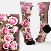 Rosa Blume, blumenreich Socken
