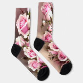 Rosa Blume, blumenreich Socken (Rechts)