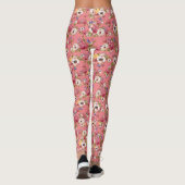 Rosa Blume Blumenwasser Farbe für sie Leggings (Rückseite)