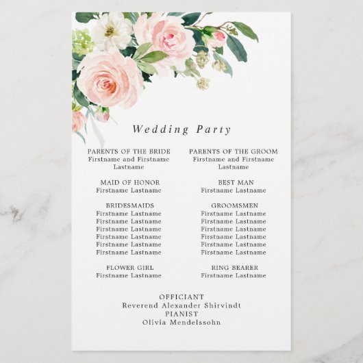 Rosa Blume Blumenzeremonie (Rückseite)