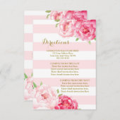 Rosa Blume Blush Stripe Wedding Direction Insert (Vorne/Hinten)