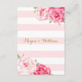 Rosa Blume Blush Stripe Wedding Direction Insert (Rückseite)