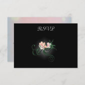 Rosa Blume Blüten UAWG RSVP Karte (Vorne/Hinten)