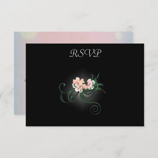 Rosa Blume Blüten UAWG RSVP Karte (Vorne/Hinten)