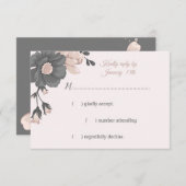 Rosa Blume, Blüten und Blütenblätter RSVP Karte (Vorne/Hinten)