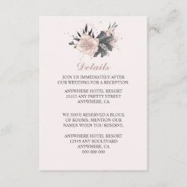 Rosa Blume, Blütenblätter und Blütenblätter Begleitkarte