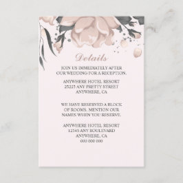 Rosa Blume, Blütenblätter und Blütenblätter Begleitkarte