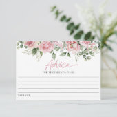 Rosa Blume Blütendusche Hinweiskarte (Stehend Vorderseite)