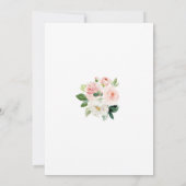 Rosa Blume Blütengold-Cross-Taufe Einladung (Rückseite)