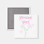 Rosa Blume Blütenmädchen Magnet (Vorderseite/Rückseite)