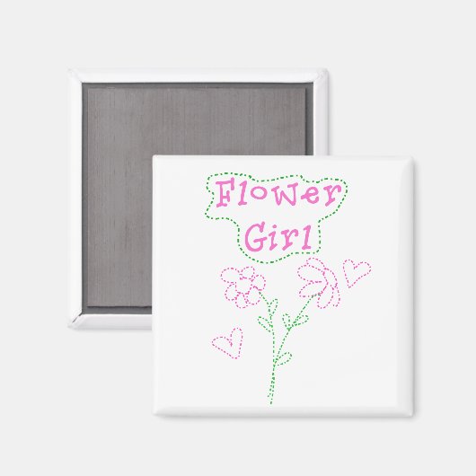 Rosa Blume Blütenmädchen Magnet (Vorderseite/Rückseite)