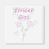 Rosa Blume Blütenmädchen Magnet (Vorne)