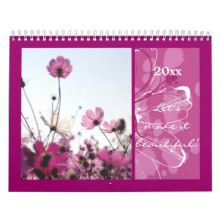 Rosa Blume Blütennatur glückliche Ferien Designer Kalender