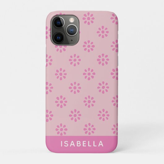 Rosa Blume Boho Ästhetische Muster Personalisiert Case-Mate iPhone Hülle (Rückseite)