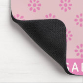 Rosa Blume Boho Ästhetische Muster Personalisiert Mousepad (Ecke)