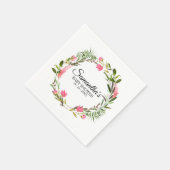 Rosa Blume Boho Blumenkraut Kinderdusche Serviette (Ecke)