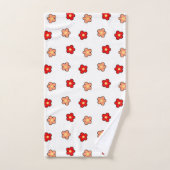 Rosa Blume Boho Chic Badhandtuch Set (Handtuch)